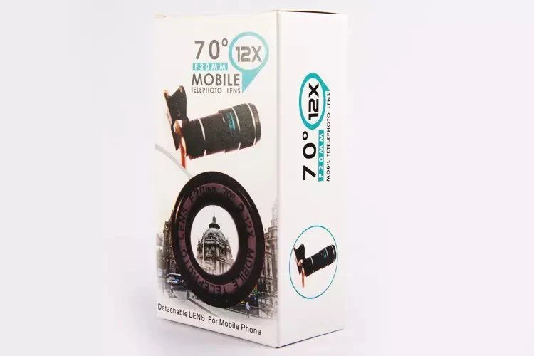 Compatible with Apple , Apple Samsung Mobile Zoom Lens Clip Universal 70 Degree 12 Times Wide Angle High Definition Green Film Optical Glass Lens