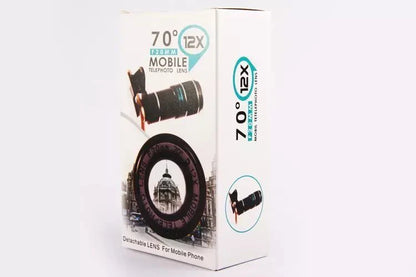 Compatible with Apple , Apple Samsung Mobile Zoom Lens Clip Universal 70 Degree 12 Times Wide Angle High Definition Green Film Optical Glass Lens