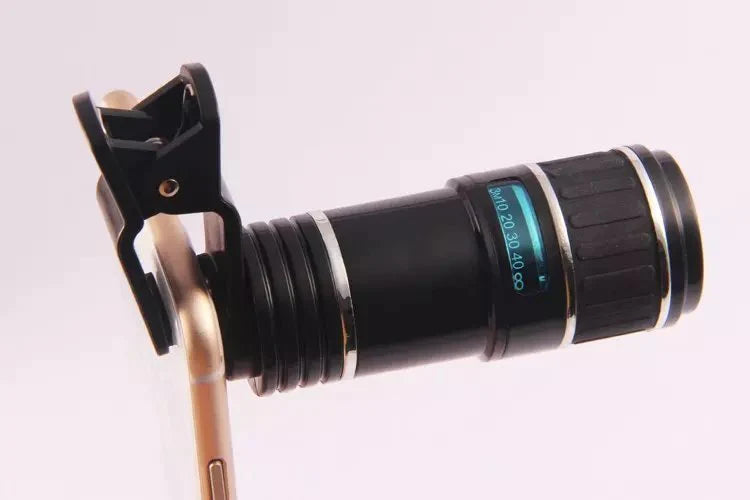 Compatible with Apple , Apple Samsung Mobile Zoom Lens Clip Universal 70 Degree 12 Times Wide Angle High Definition Green Film Optical Glass Lens