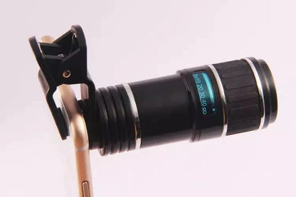 Compatible with Apple , Apple Samsung Mobile Zoom Lens Clip Universal 70 Degree 12 Times Wide Angle High Definition Green Film Optical Glass Lens
